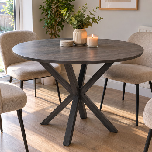 Dining table round - dining, black
