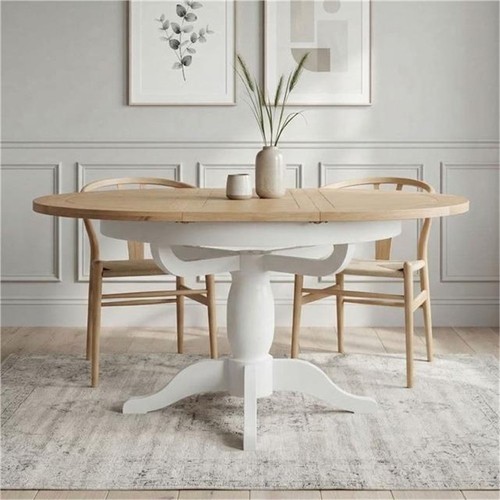Painted white round extending - painted,