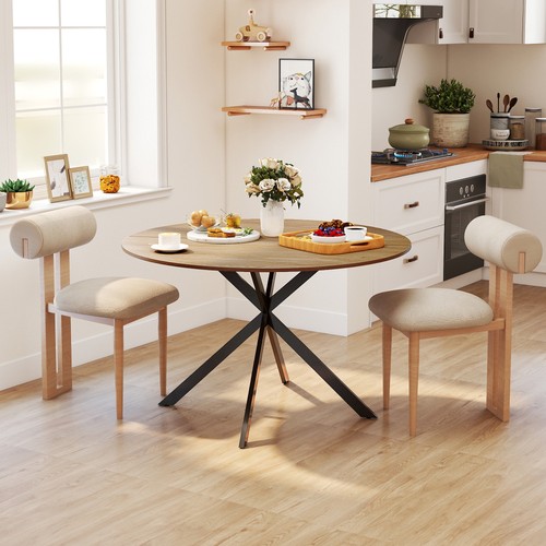 Round dining table with cross - round,