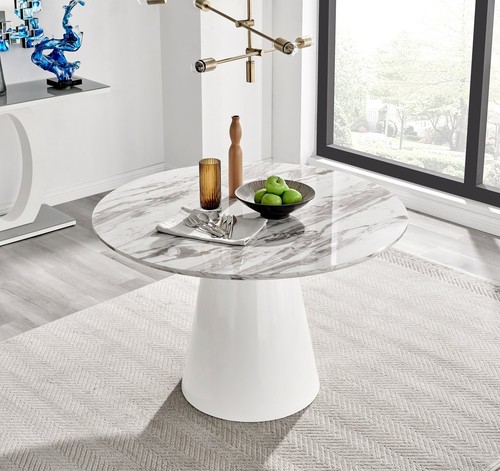 Palma white marble effect - white,