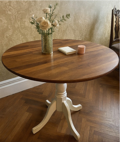 Wooden dining table - wooden, round