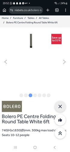 Bolero folding round dining - round,