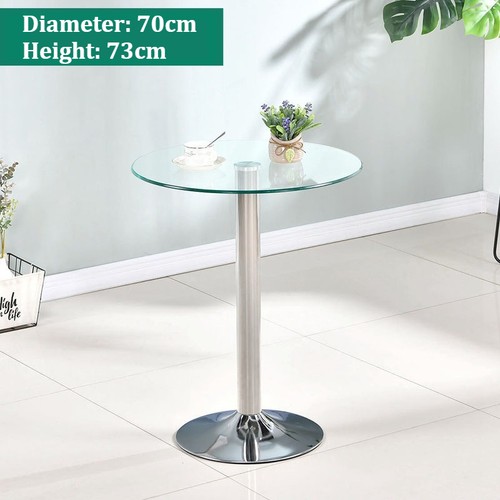 Round glass dining table - glass,