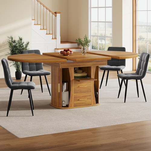 Round extendable dining - round, table