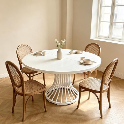 120cm round dining table - dining, white