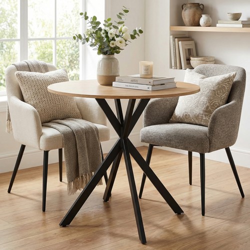 80cm industrial round dining - 80cm,