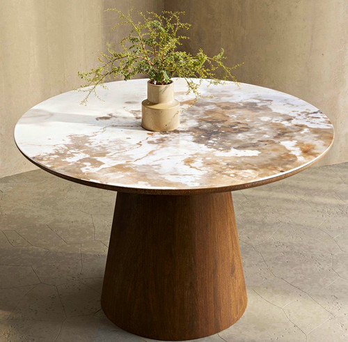 Round dining table - dining,