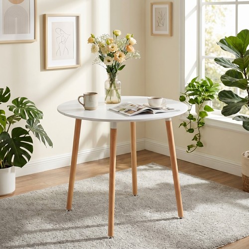 White black 80cm - 80cm, round