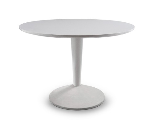 Gloss white round dining table - dining,