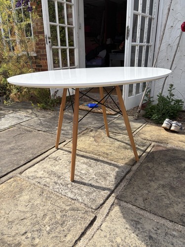 Round white dining - round,