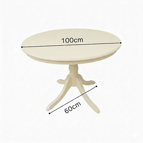 Cream round wooden - cream,