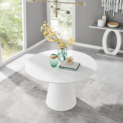 Palma white high gloss round - white,