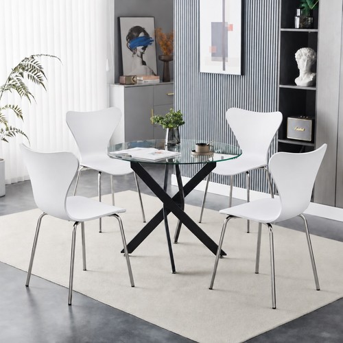 Round glass dining table and - round,