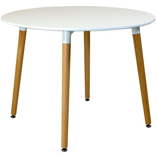 Circular dining table - circular, white