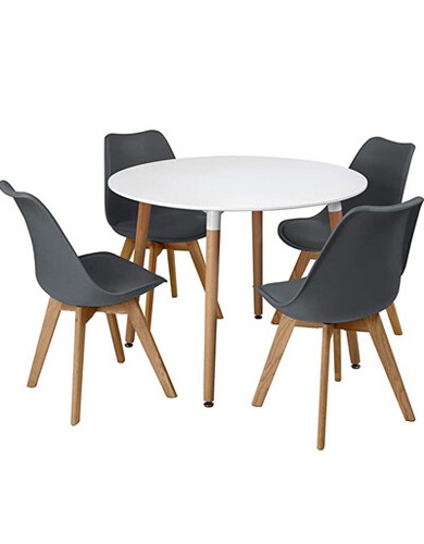 Round dining table set - table,