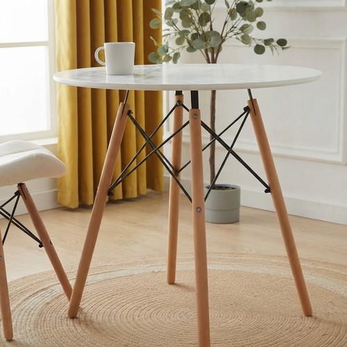 Stylish 80cm white round table - white,