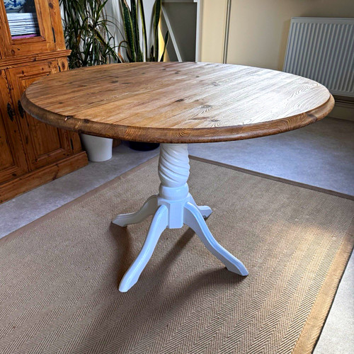 Round wooden pedestal dining - round,