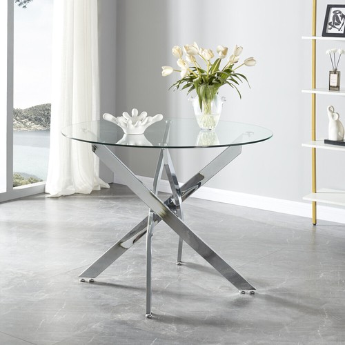 Round glass home kitchen table - home,
