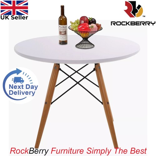 80cm white round - dining, table