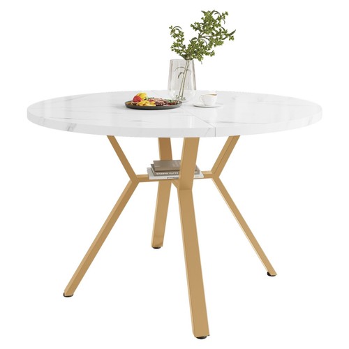 Round dining table - table, marble